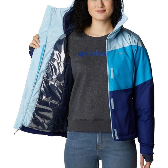 Columbia Women's Tipton Peak Ii Insulated Hooded Jacket - Spring Blue NWT - Picture 5 of 8